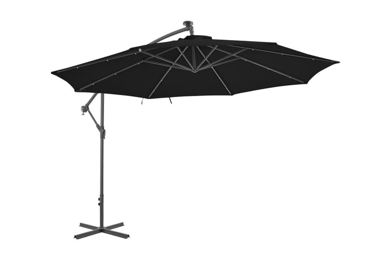 Frihängande parasoll med aluminiumstång 350 cm svart - Svart - Alla Möbler - Utemöbler - Parasoller