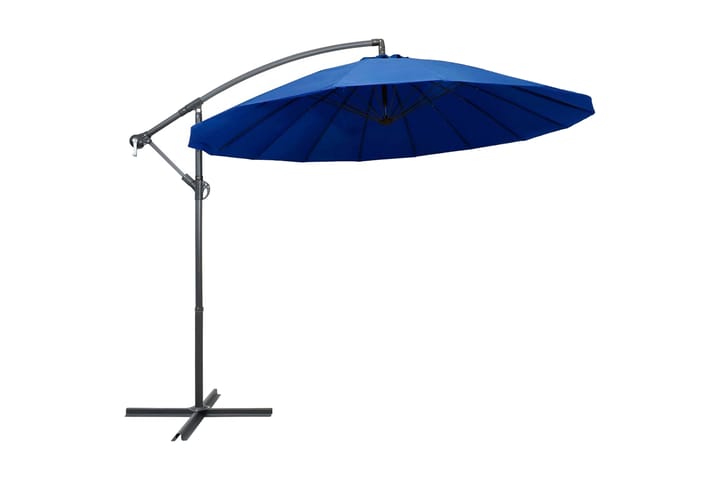 Hängande parasoll blå 3 m aluminiumstång - Blå - Alla Möbler - Utemöbler - Parasoller