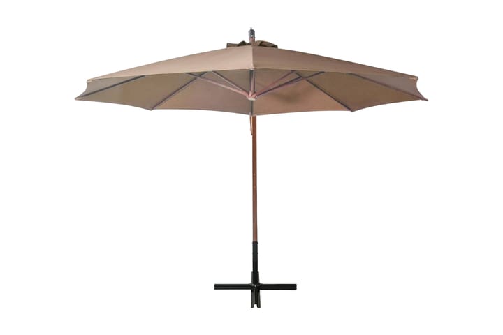 Hängande parasoll med stolpe taupe 3,5x2,9 massivt granträ - Taupe - Alla Möbler - Utemöbler - Parasoller