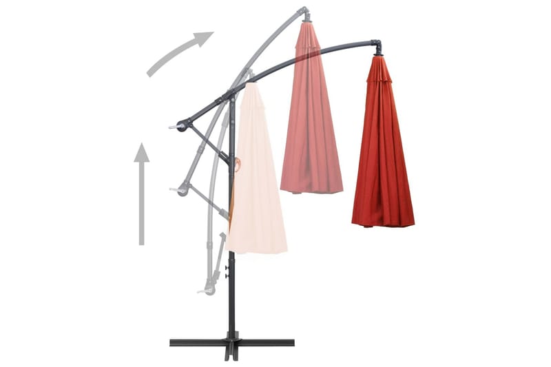Hängande parasoll terrakotta 3 m aluminiumstång - Brun - Alla Möbler - Utemöbler - Parasoller