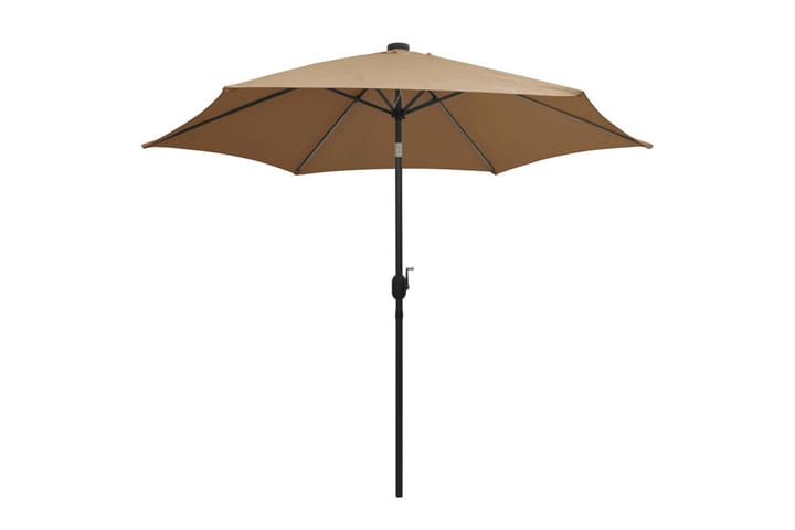 Parasoll med LED-lampor och aluminiumstång 300 cm taupe - Brun - Alla Möbler - Utemöbler - Parasoller