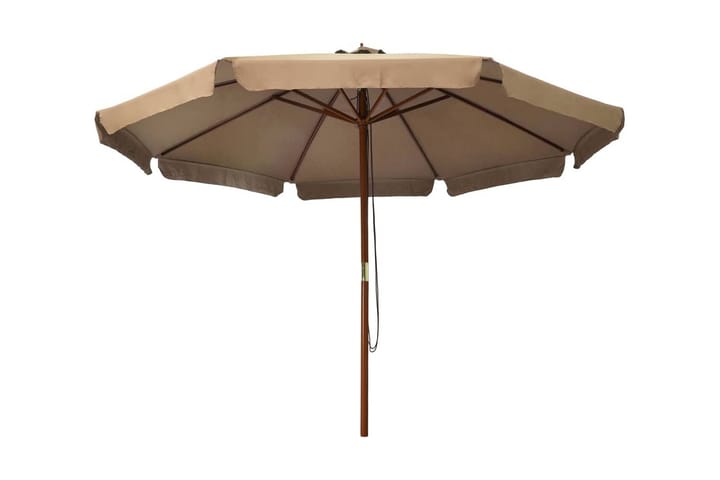 Trädgårdsparasoll med trästång 330 cm taupe - Brun - Alla Möbler - Utemöbler - Parasoller