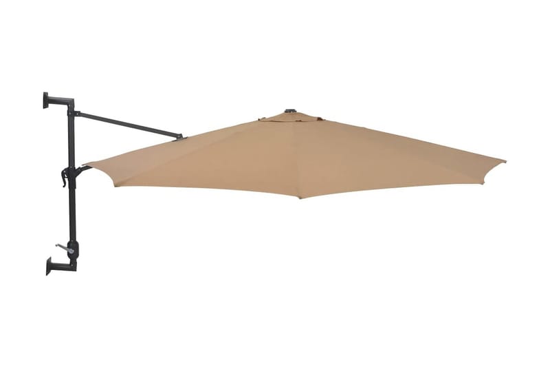Väggmonterat parasoll med metallstång 300 cm taupe - Brun - Alla Möbler - Utemöbler - Parasoller