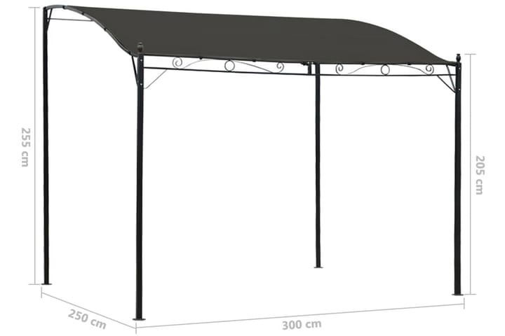 Paviljong 3x2,5 m antracit - Antracit - Alla Möbler - Utemöbler - Paviljonger