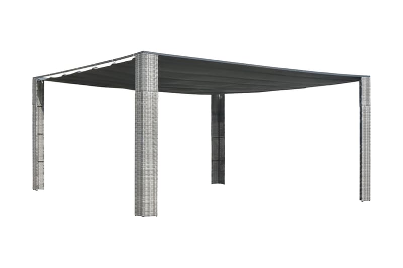 Paviljong med skjutbart tak konstrotting 400x400x200 cm grå - Grå - Alla Möbler - Utemöbler - Parasoller