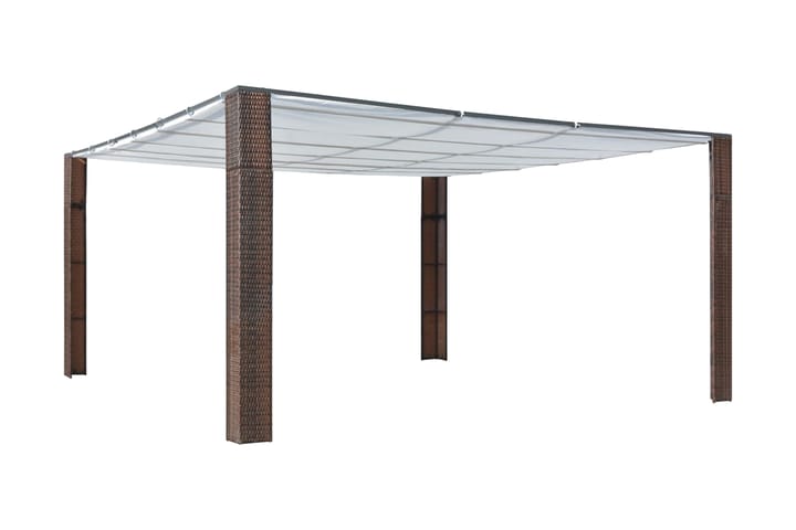 Paviljong med tak konstrotting 400x400x200 cm brun och grädd - Brun - Alla Möbler - Utemöbler - Paviljonger