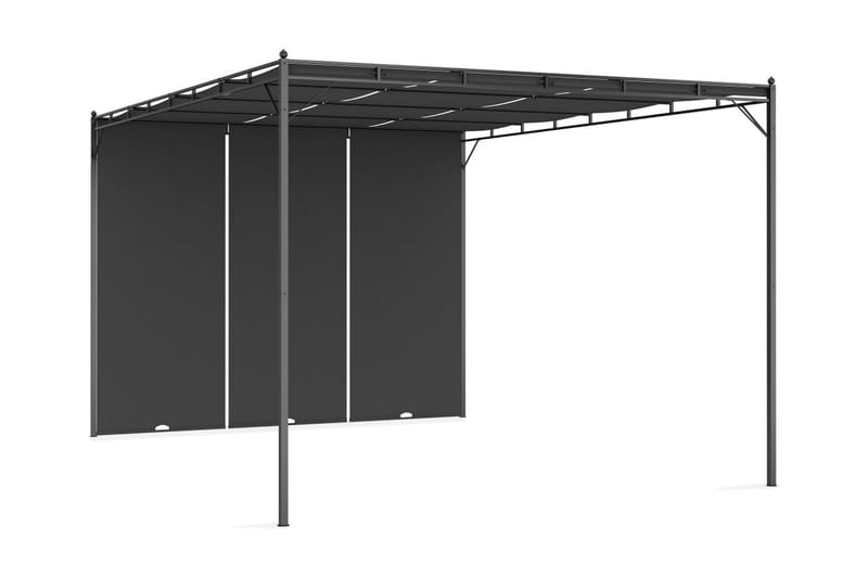 Trädgårdspaviljong med draperier 4x3x2,25 m antracit - Grå - Alla Möbler - Utemöbler - Paviljonger