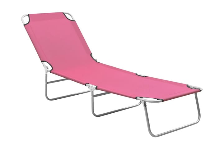Hopfällbar solsäng stål och tyg rosa - Rosa - Alla Möbler - Utemöbler - Solsängar & solvagnar