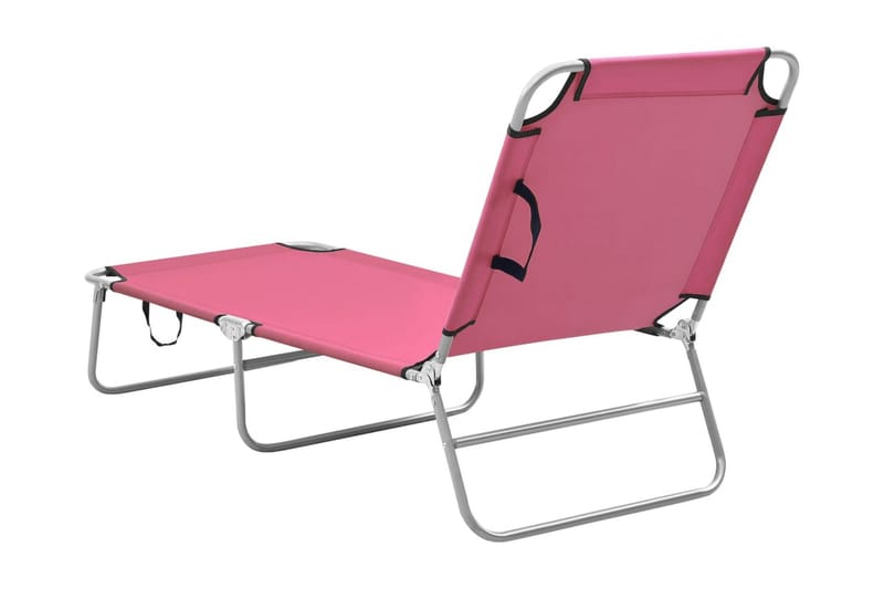 Hopfällbar solsäng stål och tyg rosa - Rosa - Alla Möbler - Utemöbler - Solsängar & solvagnar