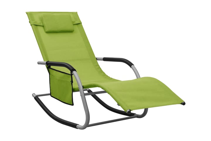 Solsängar 2 st textilen grön och grå - Grön - Alla Möbler - Utemöbler - Solsängar & solvagnar