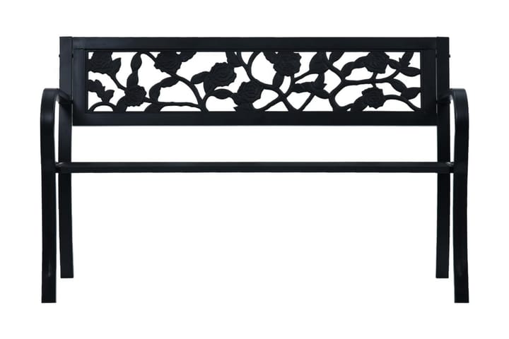 Trädgårdsbänk 125 cm svart stål - Svart - Alla Möbler - Utemöbler - Trädgårdsbänkar