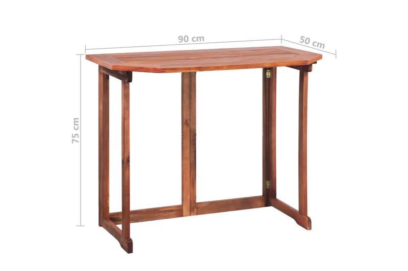 Cafébord 90x50x75 cm massivt akaciaträ - Brun - Alla Möbler - Utemöbler - Trämöbler