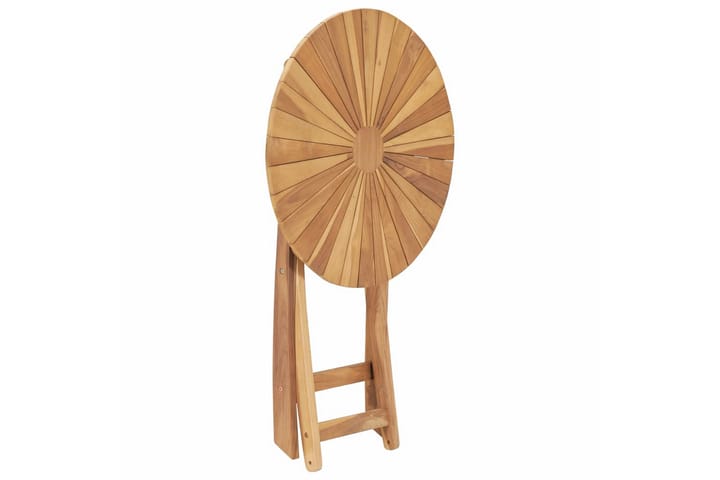 Hopfällbart trädgårdsbord Ã˜ 60 cm massivt teakträ - Brun - Alla Möbler - Utemöbler - Trämöbler