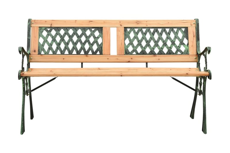 Trädgårdsbänk 122 cm gjutjärn och massivt granträ - Brun - Alla Möbler - Utemöbler - Trädgårdsbänkar