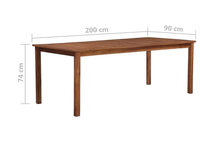 Trädgårdsbord 200x100x74 cm massivt akaciaträ - Brun - Alla Möbler - Utemöbler - Trämöbler