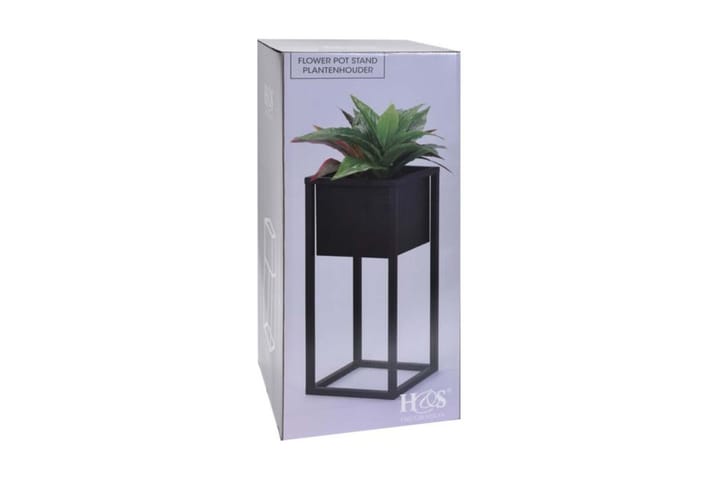 Home&Styling Blomkruka på stativ metall svart 50 cm - Svart - Alla Möbler - Utemöbler - Utomhuskrukor